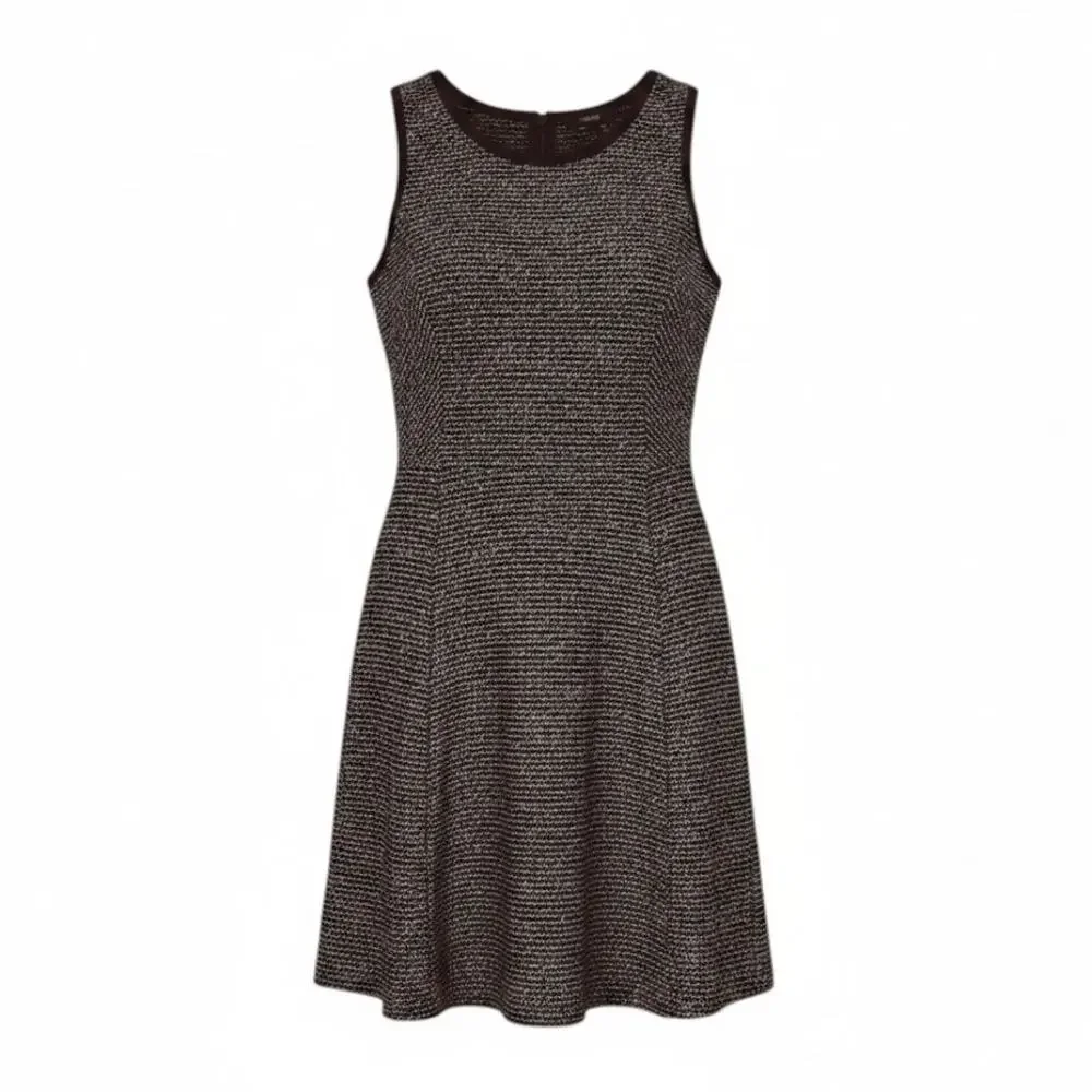 J.Crew Women's Sz 6 Black/White Boucle Wool Blend Tweed Sleeveless Mini Dress